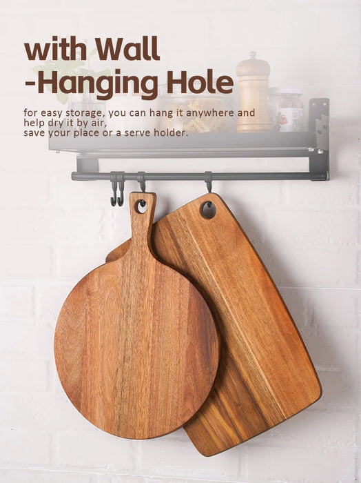 Acacia Wood Chopping & Charcuterie Board — Decorative Wooden Serving Board