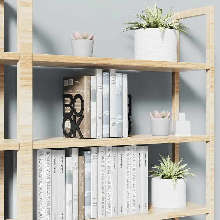 Metal L-Shaped Bookend — Non-Slip Book Support for Home, Office & Library (White/Black)
