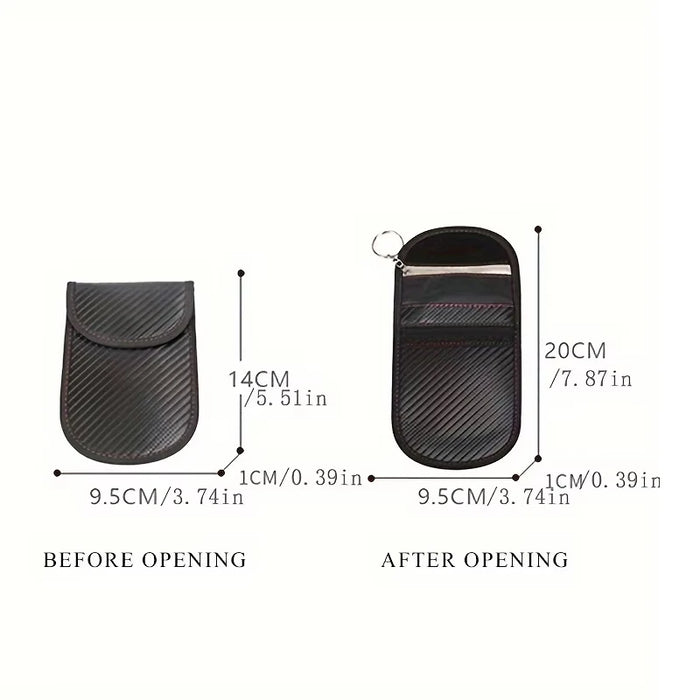 Keyless Car Key Faraday Pouch — RFID Signal Blocking Fob Case (Carbon Fibre)