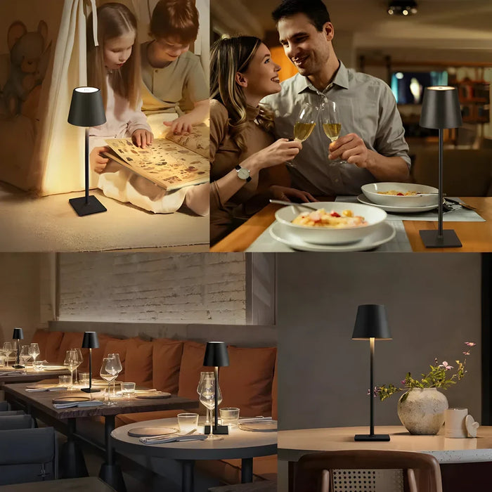 LED uzlādējama galda lampa - pieskāriena slēdzis galda lampām, 3 krāsu režīmi, regulējama spilgtuma funkcija - ideāli piemērota guļamistabai, viesistabai, bāram un vakariņu dekoratīvai apgaismošanai