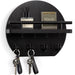 Wooden Wall-Mounted Key & Mail Holder with 8 Key Hooks and Shelf for Sunglasses & Dog Lead