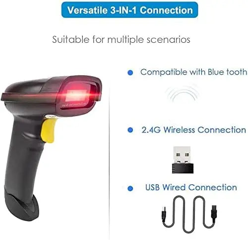 Wireless 2D QR Barcode Scanner NT-1228BL — Bluetooth & USB