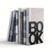 Metal L-Shaped Bookend — Non-Slip Book Support for Home, Office & Library (White/Black)