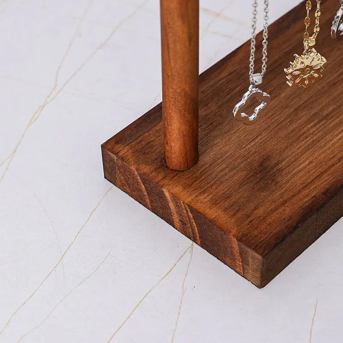 Solid Wood Jewellery Display Stand – Countertop Necklace, Earring & Bracelet Rack