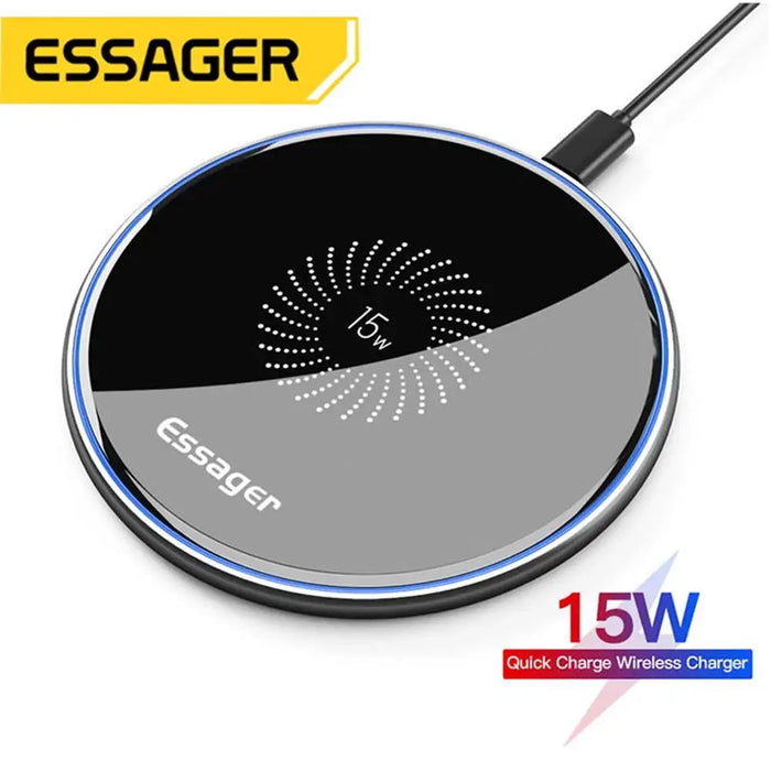 15W Qi Wireless Charging Pad — Fast Charger for iPhone, Samsung & AirPods