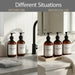 Set of 5 Amber 500ml Refillable Pump Bottles – Empty Dispensers for Shampoo, Conditioner, Hand & Dish Soap