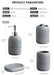 5-Piece Bathroom Accessory Set — Lotion Dispenser, Toothbrush Holder, Tumbler, Soap Dish & Tray (Beige or Grey)