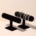Velvet T-Bar Jewellery & Watch Display Stand — Desktop Bracelet Holder (Black/Grey)