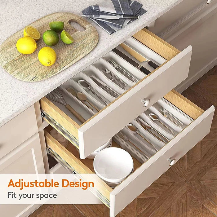 Expandable Cutlery Tray – Adjustable Drawer Utensil Organiser (PP)