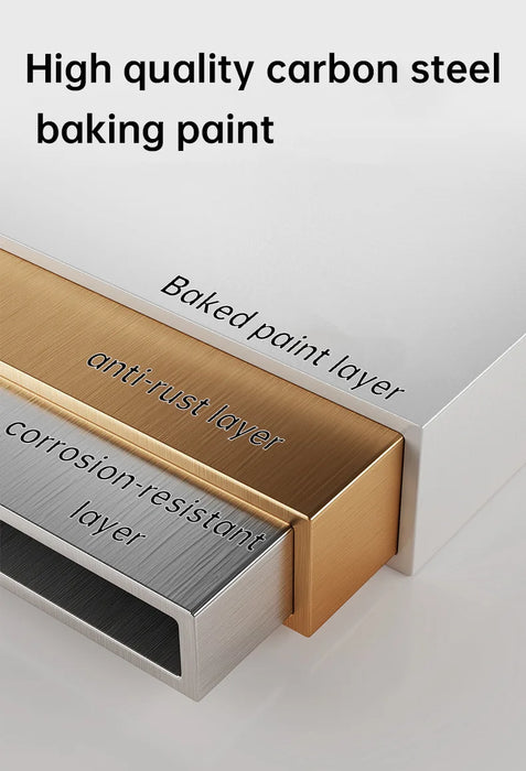 Metal Slide‑Rail Pull‑Out Cabinet Organiser with Self‑Adhesive Base