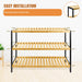 3-Tier Natural Bamboo Shoe Rack — 70 x 25 x 55 cm Space-Saving Wooden Storage
