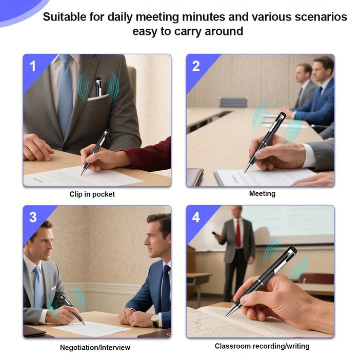 Pen-Shaped Digital Voice Recorder — 10hr, 192kbps WAV/MP3, USB U-disk