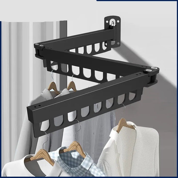 Wall-mounted 45-inch Retractable Clothes Drying Rack - Foldable Space Saver