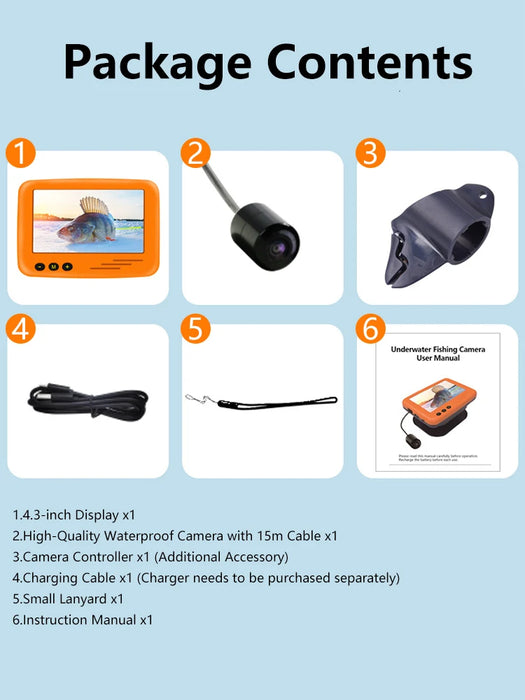 4.3-inch Underwater Fishing Camera with Night Vision and 15m Cable