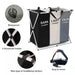 Foldable Laundry Basket with Aluminium Frame & 600D Oxford Fabric — 3‑Grid Large Capacity