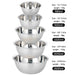 5-piece Stainless Steel Nesting Mixing Bowls (14–24cm) – Non-slip, Lightweight
