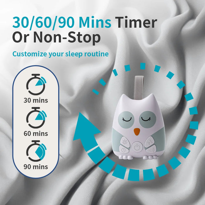 Portable Owl White Noise Machine – 30 Natural Sounds, Rechargeable Baby Sleep Aid
