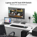 USB-C Thunderbolt HDMI KVM Switch — 2‑Port, 4K@60Hz & 2K@120Hz, 100W PD, 1 Monitor for 2 PCs