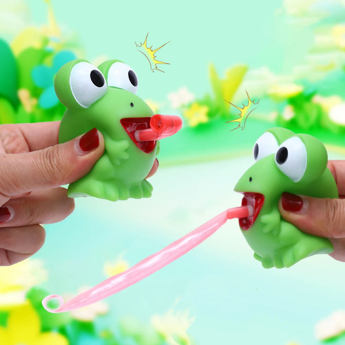 Pinch Frog & Dinosaur Tongue-Out Sensory Fidget Toy – Funny Stress-Relief Gift for Kids & Cats