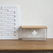 Reusable Plastic Medicine Box with Bamboo-style Cover — Black, Solid-colour