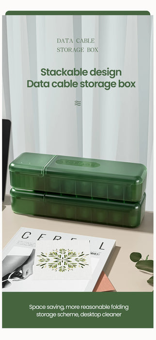 7-Compartment Cable Storage Box – Plastic Cord Organiser for Home & Travel