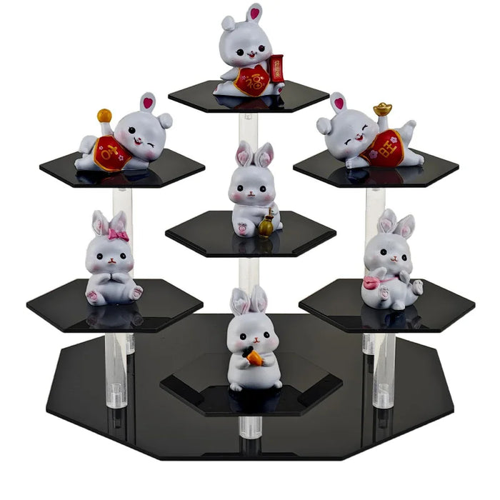 Hexagonal Acrylic Display Stand – Multi-Tier Storage for Jewellery, Cosmetics & Collectibles