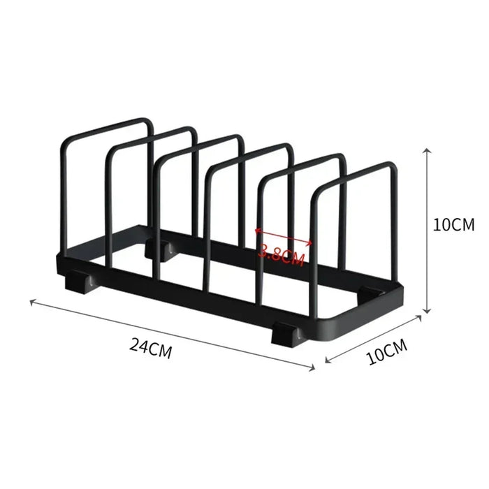 Stainless Steel Pot & Pan Lid Rack — Plate, Tray & Cutting Board Organiser