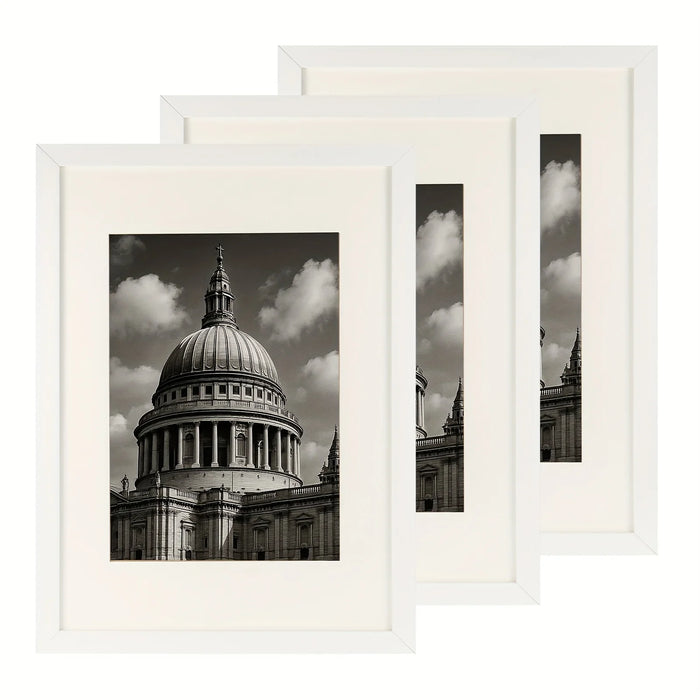 Pack of 3 A3 Photo Frames (29.7 x 42 cm) – Rustic Wood-Effect MDF
