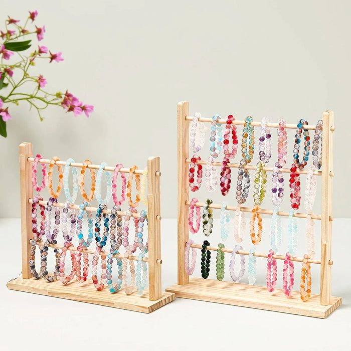 Pine Jewellery Storage Rack – Desktop Bracelet & Watch Display (2/3/4 tiers)