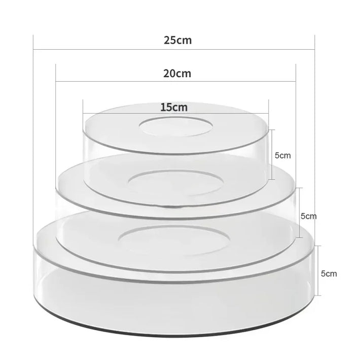 Clear Refillable Acrylic Cake Display – Round, Square or Hexagonal (3mm)
