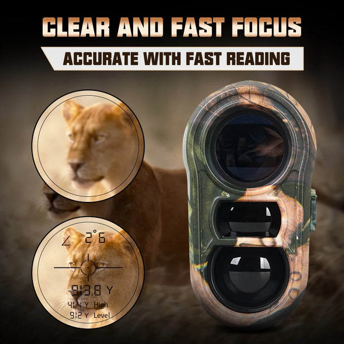 Laser Rangefinder 1000 m/yd Rechargeable 6x Monocular for Hunting & Golf