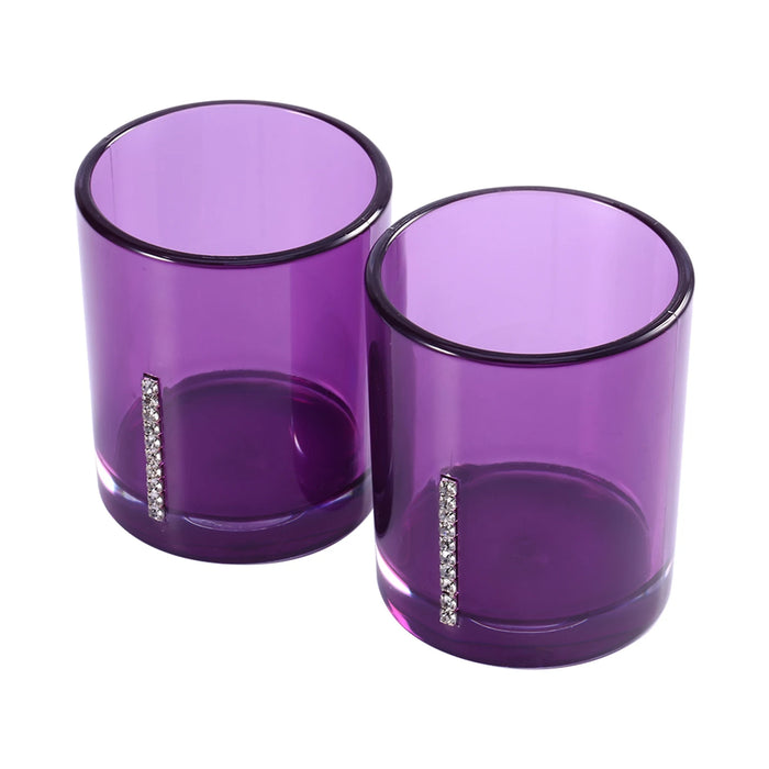 5‑Piece Purple Acrylic Bathroom Set — Emulsion Bottle, Toothbrush Holder, Soap Dish & 2 Cups