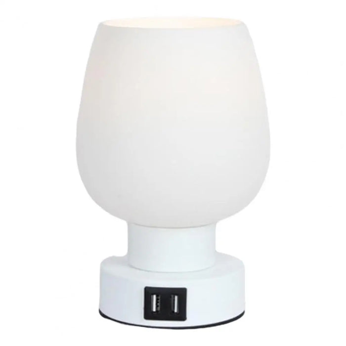 Moderne Touch Control LED Bureaulamp - Dimmen, Flikkervrij, Witte Glazen Kap Nachtlampje - Perfect voor Gemakkelijke Bedverlichting