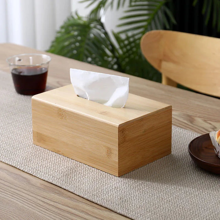 Walnut Solid Wood Tissue Box — Classic Desktop & Bathroom Storage