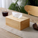 Walnut Solid Wood Tissue Box — Classic Desktop & Bathroom Storage