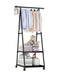 Floor-Mounted Folding Clothes Rack — Triangular Double-Rail Hanger