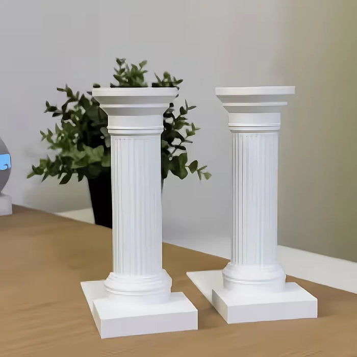 3D Printed Column Bookend (1pc) – Minimalist Desktop Book Stand, White or Black