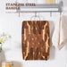 End-grain Acacia Butcher Block Cutting Board with Handle — 395×249×25 mm