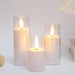 Outdoor Flameless LED Pillar Candles with Remote & Timer — Yellow Flicker, Battery-Operated (3/4pc)