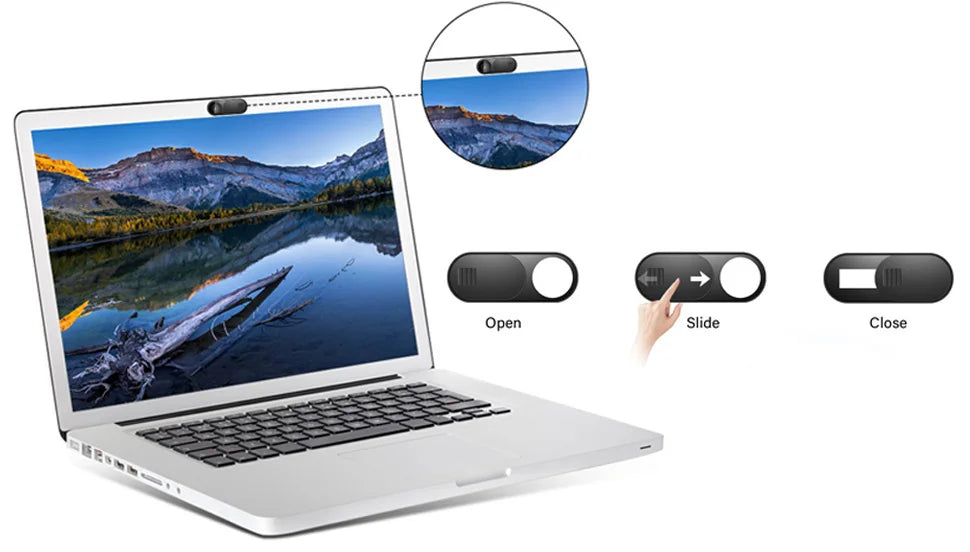 3-Pack Ultra-Thin Sliding Camera Covers for Phone, Laptop & Tablet — Black