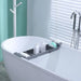Extendable Bath Shelf Tray with Anti-Slip Phone & Tablet Holder — White or Grey