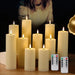 Outdoor Flameless LED Pillar Candles with Remote & Timer — Yellow Flicker, Battery-Operated (3/4pc)