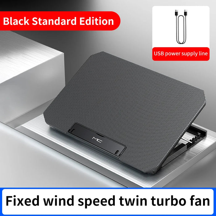Q100 Laptop Cooling Pad — Twin Fans, LED Screen & Dual USB Ports