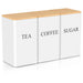 3‑Piece 1 L Coffee, Tea & Sugar Canisters with Airtight Bamboo Lids — Metal Storage Jars