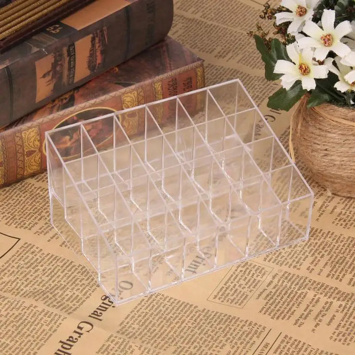 Acrylic 24-Grid Lipstick & Makeup Organiser Display Rack (Large)