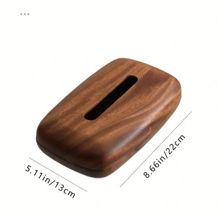 Walnut Wood Tissue Box Cover – Rectangular with Removable Lid, Minimalist Home Décor