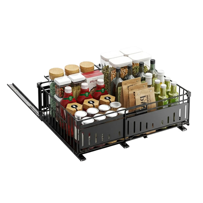 Expandable Pull-Out Cabinet Organiser — Slide-Out Drawer Storage Shelf for Kitchen
