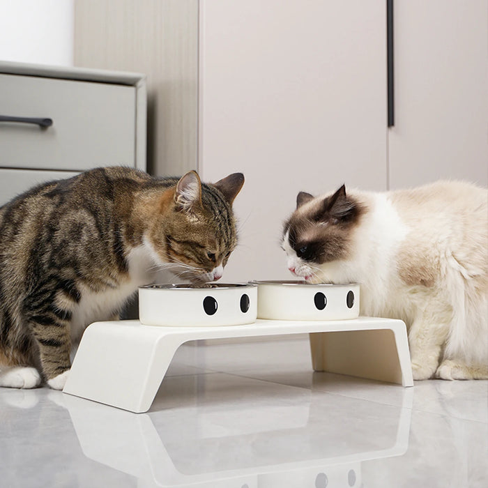 Elevated Pet Feeder with Double Stainless Steel Bowls – Cats & Dogs (Small–Large)