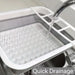 Large Plastic Dish Rack with Utensil Holder — Lightweight Drainer for Home, RV & Small Spaces