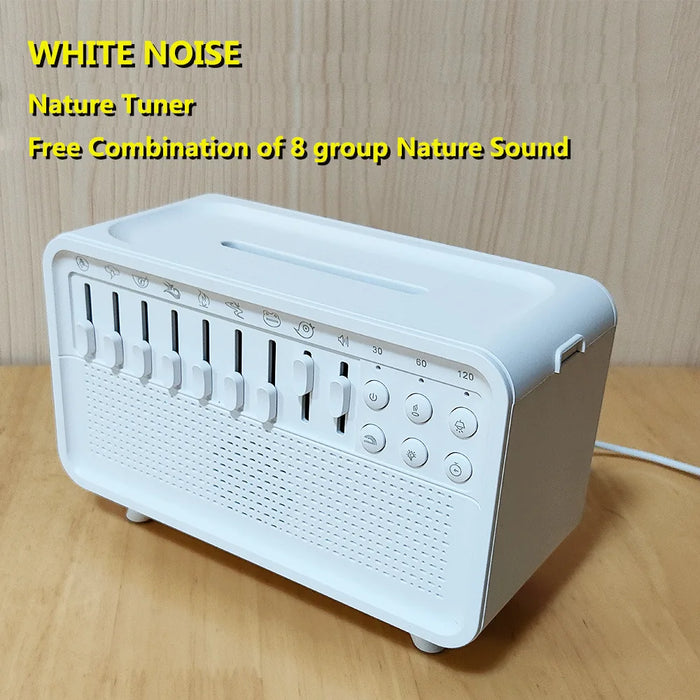 Bluetooth White Noise Machine with Aroma Diffuser, Humidifier & Night Light — 8 Sounds, 3‑Level Dimming